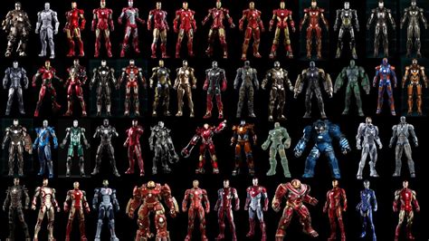 all iron man suits in mcu|all iron man suits mark 1 85.